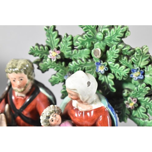 60 - A Pair of Walton Pearlware Pottery Figures, Flight to Egypt and Return From Egypt, Modelled as the H... 