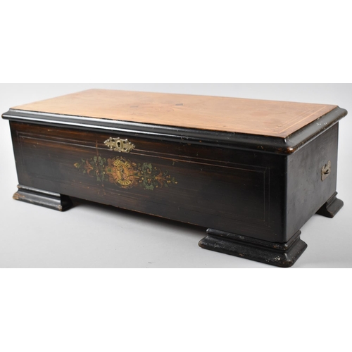 18 - A Large Six Air Musical Box by Nicole Freres No.48411, 55cm wide, Ebonised Case with Inlaid Walnut H... 
