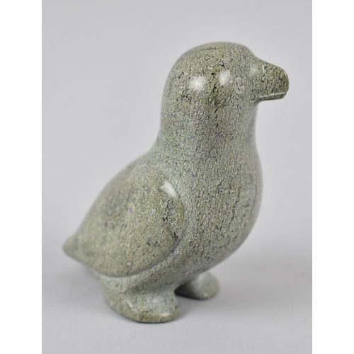 58 - An Inuit Green Stone Study of a Standing Bird, 10cm High