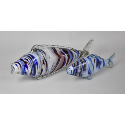 Two Hand Blown Italian Glass Fish Ornament, the Largest 55cm... | Barnebys