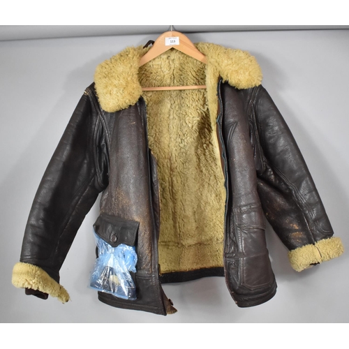 113 - A WWII American Sheepskin Flying Jacket, Some Condition Issues