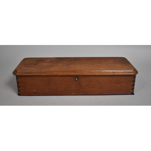 1 - A Late 19th Century Mahogany Glove Box with Push Button Catch to Hinged Lid, 33cm wide