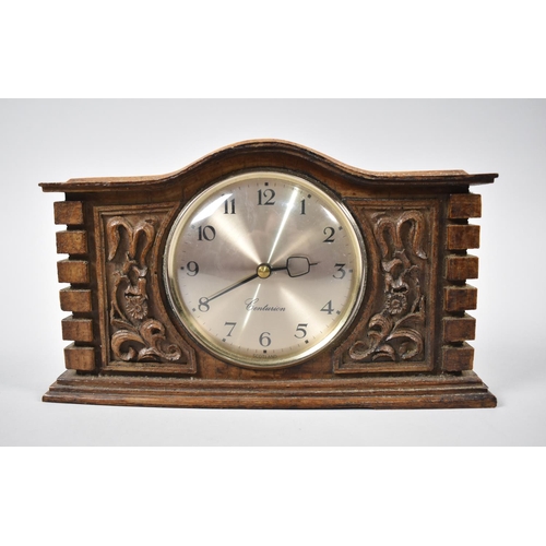 10 - A Mid 20th Century Oak Cased Mantle Clock, The Centurion, with Working Scottish Movement, Although M... 