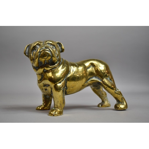 27 - A Heavy Brass Study of a Bulldog, 22cm wide