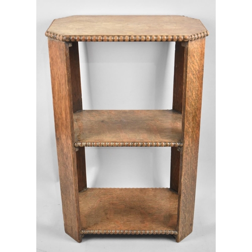 45 - An Edwardian Oak Three Tier Stand with Canted Corners, 34cm Wide and 53cm high