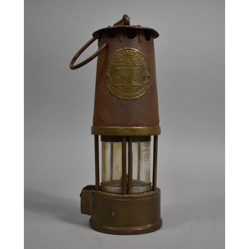 52 - A Brass and Metal Miners Safety Lamp by the Protector Lamp and Lighting Co., no.23