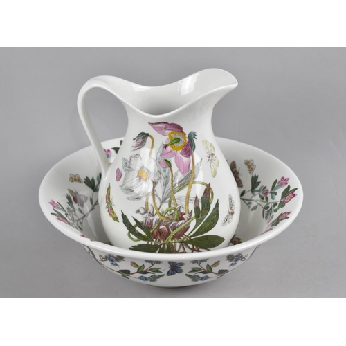 A Portmeirion Botanic Garden Toilet Jug and Bowl Set, Jug 22cm High