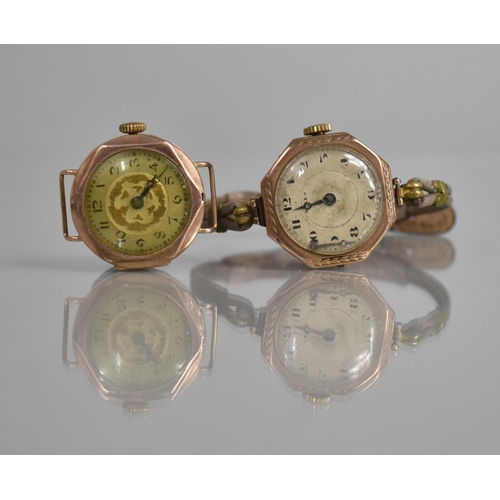 12 - An Early 20th Century Ladies Rolex, 9ct Rose Gold Octagonal Case, Substantially AF together with a S... 