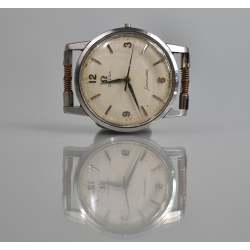13 - A Vintage Omega Seamaster Stainless Steel Wristwatch, with Silvered Dial, Baton and Arabic Numeral H... 
