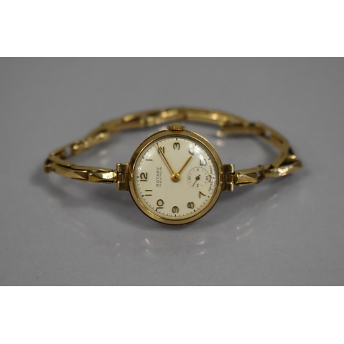 15 - A Mid 20th Century 9ct Gold Rotary 'Maximus' Wrist Watch, Champagne Dial (20mm), Having Gilt Metal H... 
