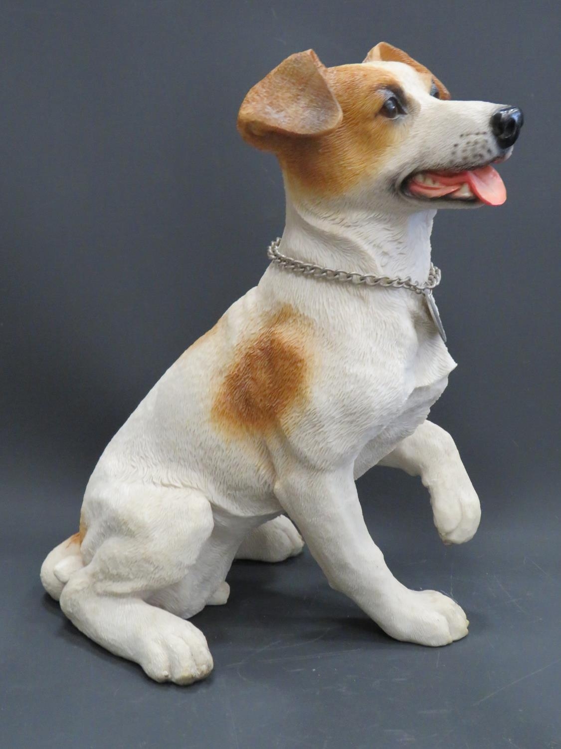 Life Size Resin Figure Of A Jack Russell Pup Measuring 12 Inches Tall 