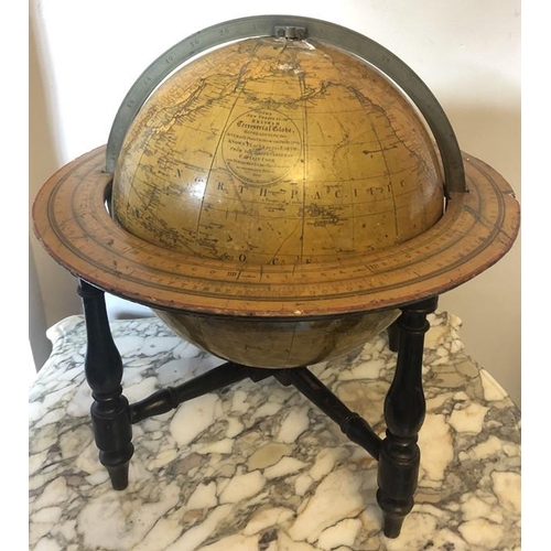 The New Twelve inch English Terrestrial Globe Representing the Accurate Positions of the Principal known places of the Earth from the Discoveries of Captain Cook and subsequent circumnavigation to the present period 1802. Manufactured by T.M Bantin, 16 Salisbury Square, London.