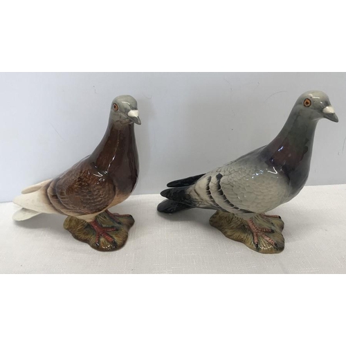 Two Beswick Pigeon figures, number 1383, one grey and the other red/brown, 15cms h.