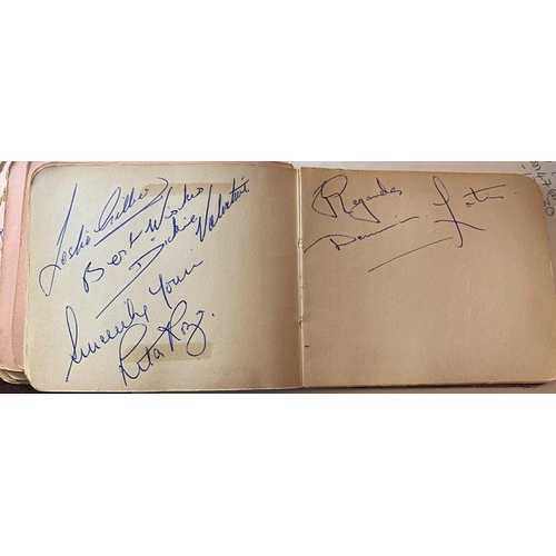 759 - A mid 20thC autograph book collected by Joan Richardson AKA Joan Peters, singer and actress, signed ... 