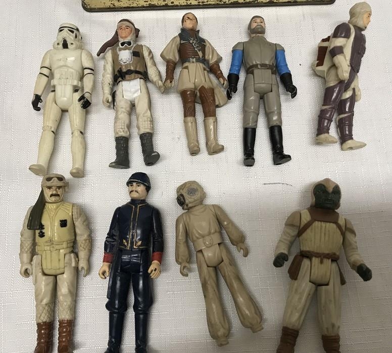 Star Wars Figuren 1980 Wert Collection of nine Star Wars action figures L.F.L 1980's, playworn