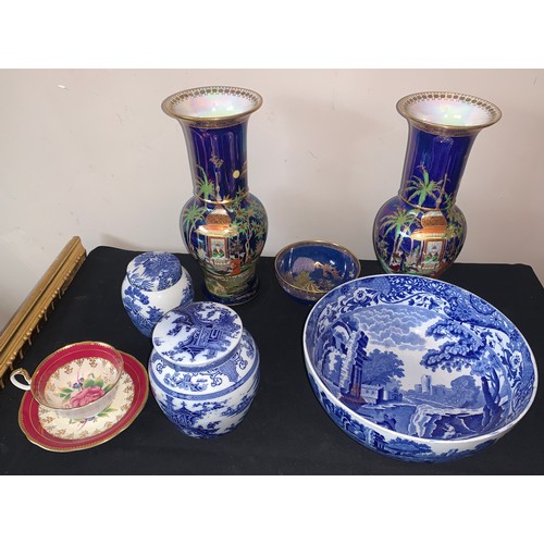 45 - Ceramics to include 2 Carlton Ware vases, 28cms h, Carlton Ware bowl, Copeland Spode Italian bowl, 2... 