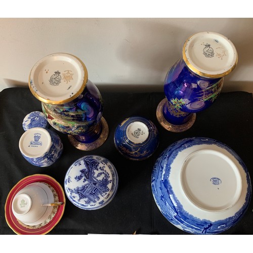 45 - Ceramics to include 2 Carlton Ware vases, 28cms h, Carlton Ware bowl, Copeland Spode Italian bowl, 2... 