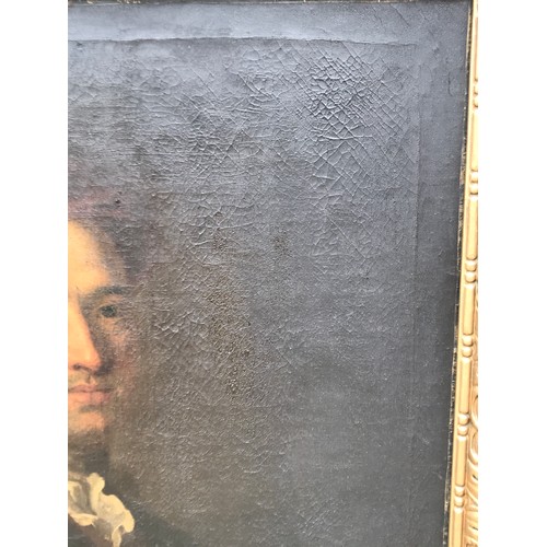 1267 - An oil on canvas, portrait of John Dyer (1699-1757) poet, painter and preacher. Artist unknown.  74 ... 