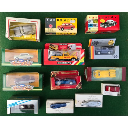 58 - Lot containing various diecast vehicles to include Corgi 299, Ford Sierra, D709/1 Ford Zodiac, D708 ... 