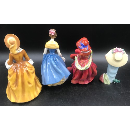 47 - A Royal Doulton figurine collection of four. Melanie HN 2271, 20cms h, Top O' the Hill HN 1334, Sand... 
