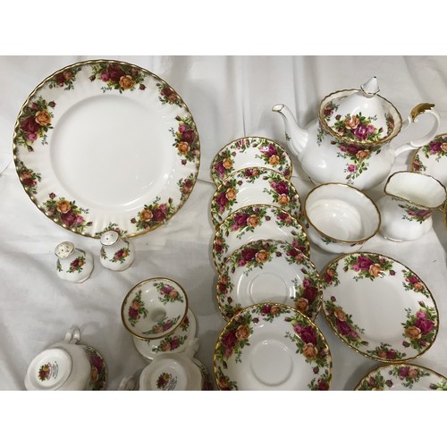 37 - A large collection of Royal Albert 'Old Country Roses' tea ware, part set to include tea pot, cake p... 