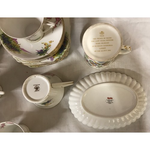 3 - Selection of ceramics to include: Standard china 'Spring Time' cake plate 26cm d, milk jug, six x si... 