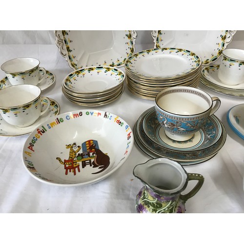 22 - A selection of 20thC ceramics to include a Shelly China Cairo part tea set of 2 x plates 25cms d, 2 ... 