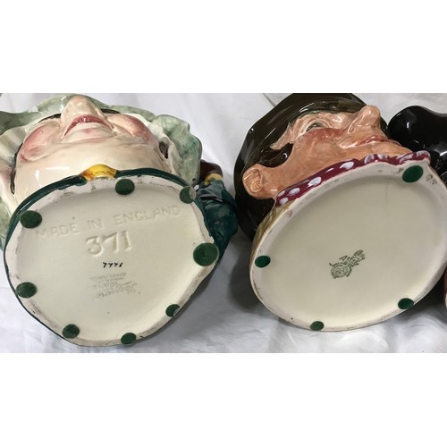 58 - Four Toby jugs, two Royal Doulton, Mine Host D 6468 and Sam Weller 13cm h, two Beswick Ware, Tony We... 