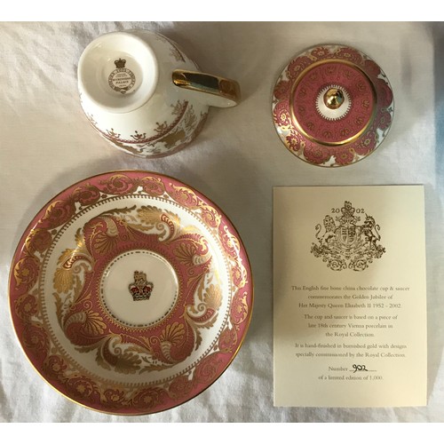 28 - A collection 15 of commemorative cups to include Royal Worcester, Buckingham Palace China, The Royal... 