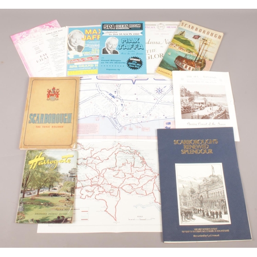 22 - UK East Coast Memorabilia - to include an RAC Map of North Yorkshire & Yorkshire Dales, Scarborough ... 