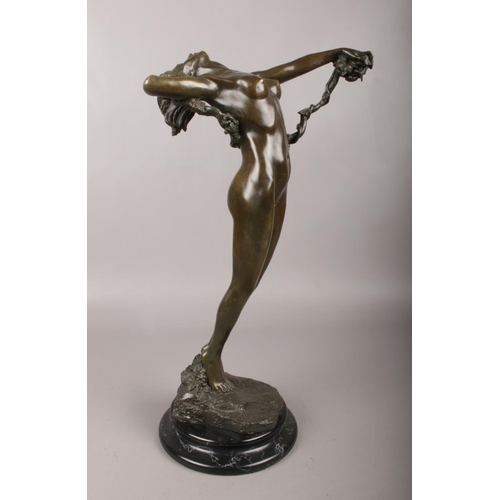 4 - A contemporary bronze of 'The Vine' after Harriet Frishmuth. Raised on a marble base. H:40cm.