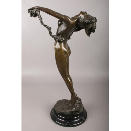 4 - A contemporary bronze of 'The Vine' after Harriet Frishmuth. Raised on a marble base. H:40cm.