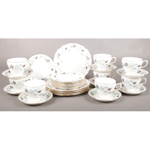 13 - A Colclough part tea set. cups/saucers, plates etc.