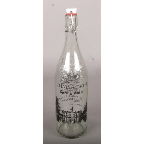 29 - A Glass Water Bottle with Images of Chatsworth House (1L).