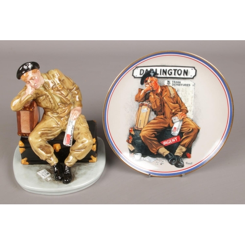 42 - A Royal Doulton Figure of 'The Railway Sleeper' (HN 4418, Limited Edition 2188/2500), together with ... 