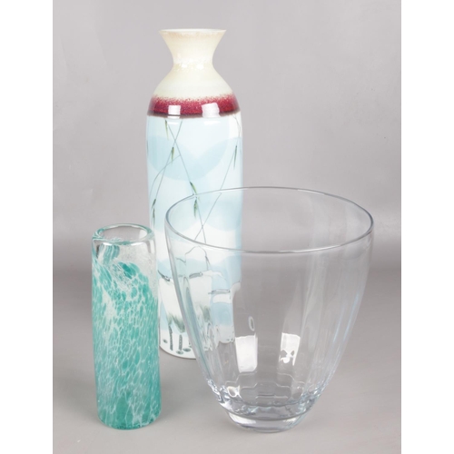 59 - A Trio of Modern Vases, Two Glass Examples.