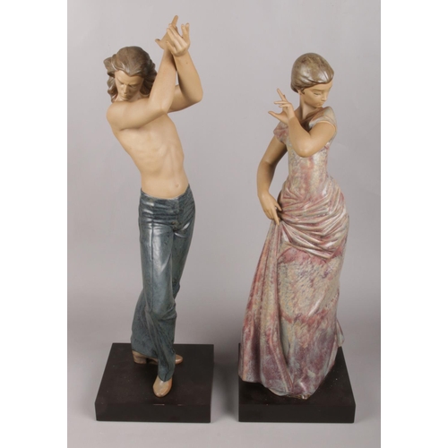 3 - A pair of large Lladro dancing figures. Stamped '1MD30' and '9MF65' to the bases. Tallest figure: 54... 