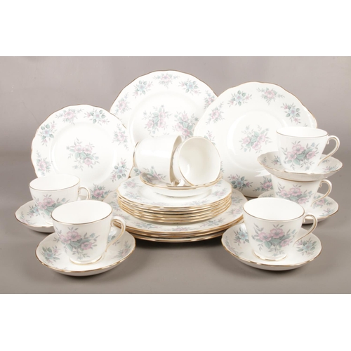 26 - A Colclough part tea set. cups/saucers, plates etc.