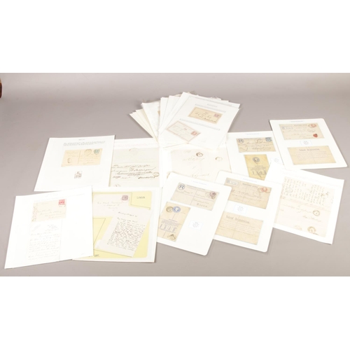 18 - Ephemera: A collection of mostly Victorian postcards letters and stamps. To include Registration let... 