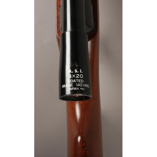 8 - A .22 cal BSA Meteor break barrel air rifle with A.S.I 4x20 scope. serial number: TH26948. CAN'T POS... 