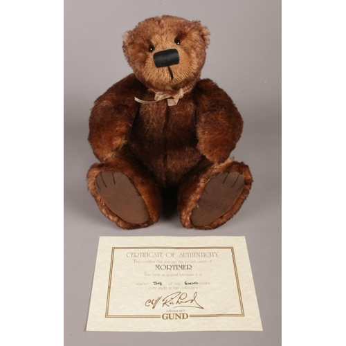15 - A Cliff Richard 'Collection by Gund' limited edition (54/600) mohair bear; Mortimer. Complete with c... 