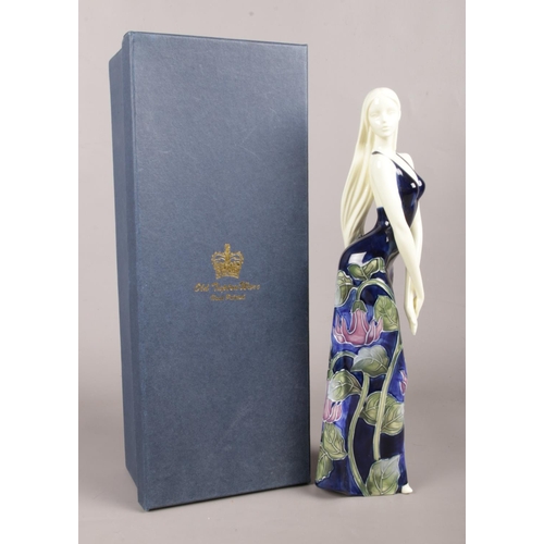 35 - A boxed Old Tupton ware hand-painted porcelain figure of a young lady. H: 34cm.