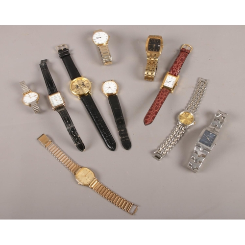 53 - A collection of gents quartz wristwatches. Sekonda, Lorus, Rotary
