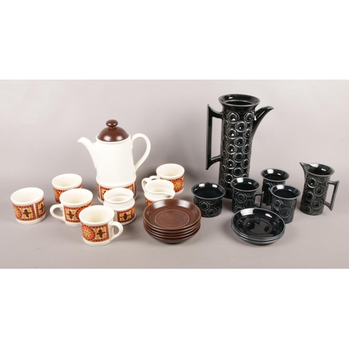 9 - Two part coffee sets. Including Port Meirion Susan William-Ellis and Sadler example.