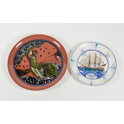 306 - Poole pottery from 1783, along with a Ionian plate decorated in the Celtic style.