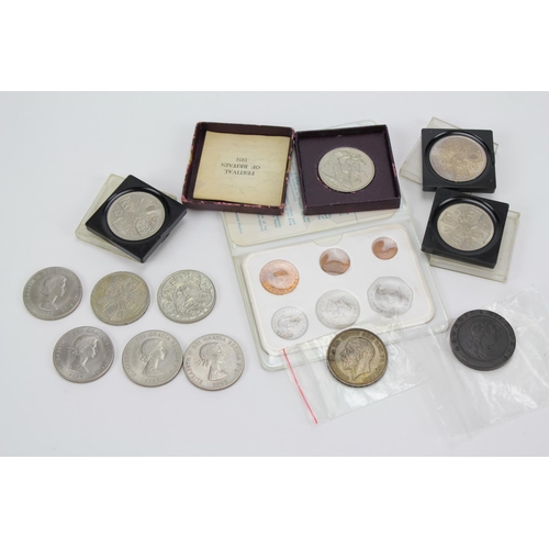488 - A collection of coins to include a 1935 Silver Crown 