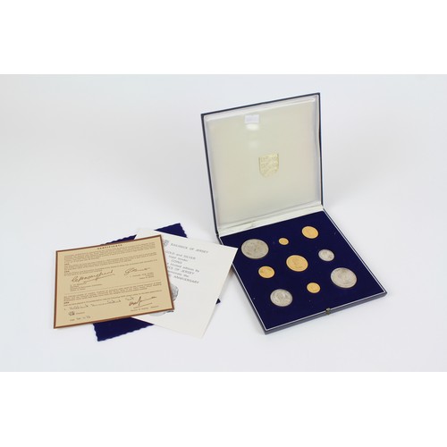 489 - A Scarce 1972 Bailiwick of Jersey Gold & Silver Royal Wedding Anniversary Set of 9 Gold & Silver Coi... 