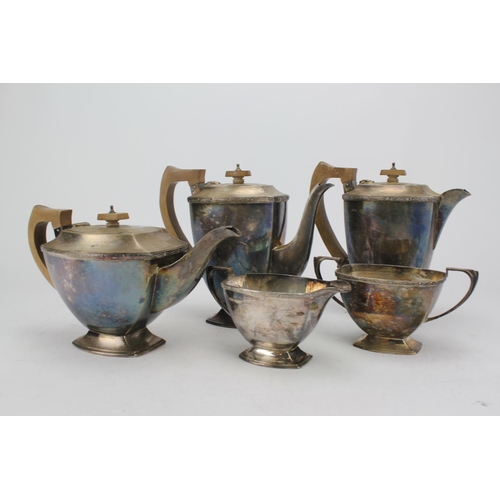 6 - A Lovely Five Piece Silver Tea and Coffee Set with Hot Water Jug in the 