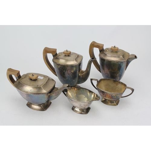 6 - A Lovely Five Piece Silver Tea and Coffee Set with Hot Water Jug in the 