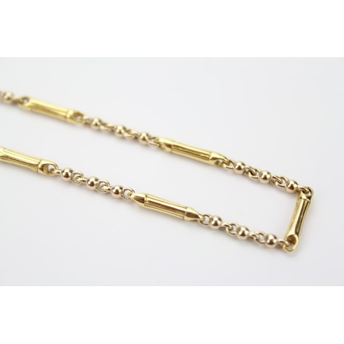 89 - A Ladies Heavy Gold Coloured Bar and Twist Link Necklace. Total Weight 25.2 grams.